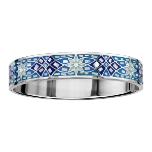 BRACELET ACIER ARTICULE STELLA MIA DEGRADE BLEU CIEL ET NACRE BLANCHE DIAM 62x56
