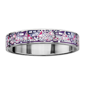 BRACELET ACIER ARTICULE STELLA MIA DEGRADE DE ROSE ET VIOLET ET NACRE BLANCHE DIAM 62x56