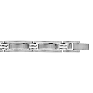 BRACELET ACIER  REGLABLE DOUBLE FERMOIR  19,5+1,5CM