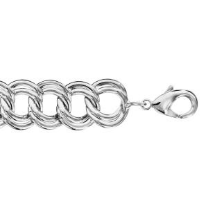 BRACELET ACIER MULTI ANNEAUX 19+3CM