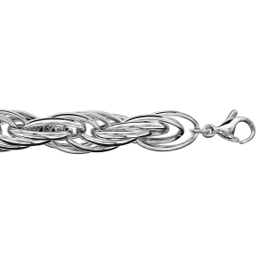 BRACELET ACIER MAILLE ENTRELACEE 19+3CM