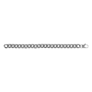 BRACELET ACIER SATINÉ MAILLE GOURMETTE 12MM 23CM