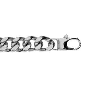 BRACELET ACIER SATINÉ MAILLE GOURMETTE 12MM 23CM