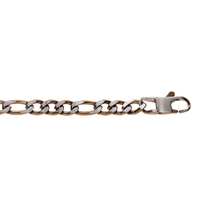 BRACELET ACIER 1+3 4MM PVD BROSSÉ ASPECT PATINÉ CHANFREIN BRUN  19CM