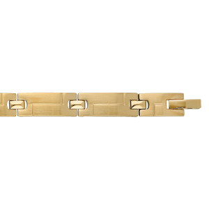 BRACELET ACIER PVD DORÉ 21CM REGLABLE