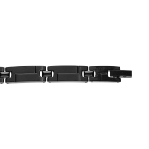 BRACELET ACIER PVD NOIR MAT 21CM REGLABLE