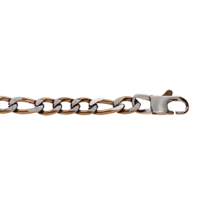 BRACELET ACIER 1+3 5MM PVD BROSSÉ ASPECT PATINÉ CHANFREIN MARRON 19CM