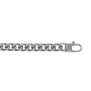 BRACELET ACIER SATINÉ MAILLE GOURMETTE 6MM 20,5CM