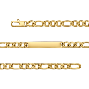 IDENTITE ACIER DORÉ  1+3 7MM 21CM