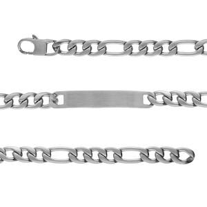 IDENTITE ACIER SATINÉ 1+3 7MM 21CM