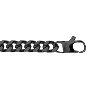 BRACELET ACIER MAILLE GOURMETTE 8MM PVD NOIR 20,5CM