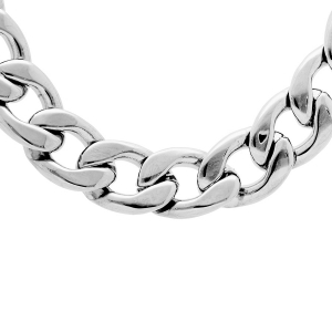 COLLIER ACIER FEMME 11MM MAILLE GOURMETTE 46CM
