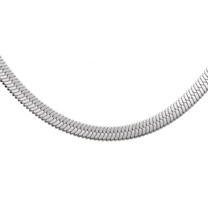 COLLIER ACIER MAILLE MIROIR 4MM  EN 40 + 3 CM