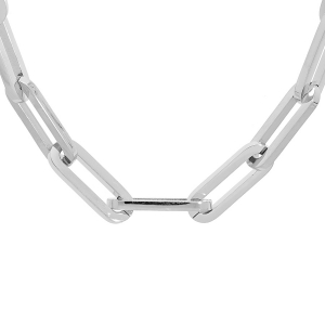 COLLIER ACIER MAILLE RECTANGULAIRE 47+1CM