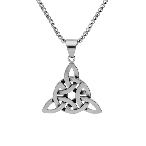 COLLIER ACIER PENDENTIF CELTIQUE 54+5CM