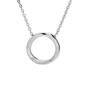 COLLIER ACIER CERCLE AVEC OXYDES BLANCS SERTIS 40+4CM