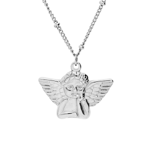COLLIER ACIER PENDENTIF ANGELOT 40+5CM