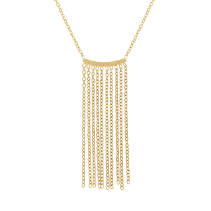 COLLIER ACIER DORÉ PENDANT MULTI FILS 40+5CM