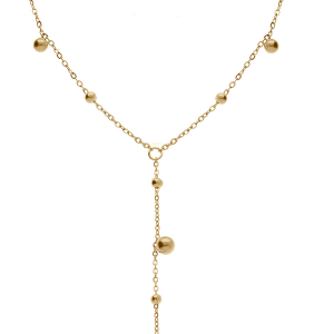 COLLIER ACIER DORÉ FORME CRAVATE 42+5CM