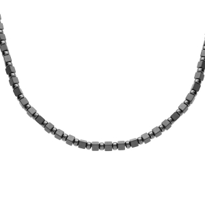 COLLIER ACIER VERRE TEINTÉ 49+6CM