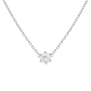 COLLIER SOLITAIRE ACIER SOLITAIRE  4MM  OXYDE BLANC