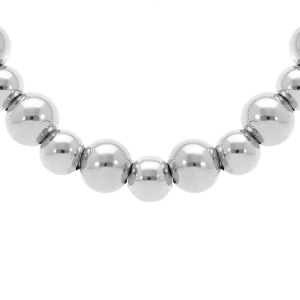COLLIER ACIER BOULES 8MM ET 10MM 42+5CM