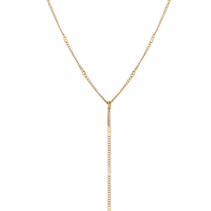 COLLIER ACIER DORÉ FORME CRAVATE 38+5CM