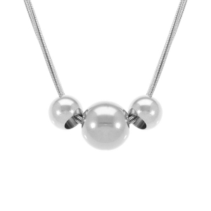 COLLIER ACIER 3 BOULES 43+4CM