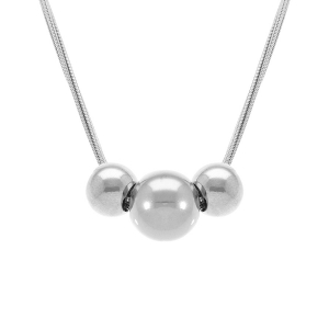 COLLIER ACIER 3 BOULES 43+4CM