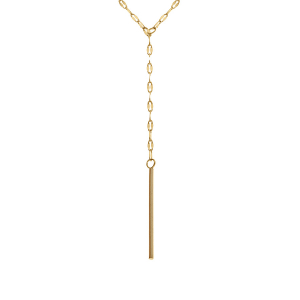 COLLIER ACIER DORÉ FORME CRAVATE  38+5CM