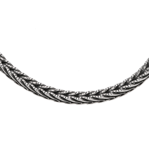 COLLIER ACIER PATINÉ MAILLE EPI 55.5CM