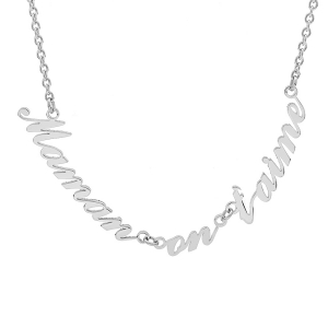 COLLIER ACIER DECOUPÉ MAMAN ON T'AIME  41+3CM
