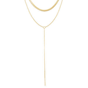 COLLIER ACIER DORÉ CRAVATE (13CM)  35+5.5CM