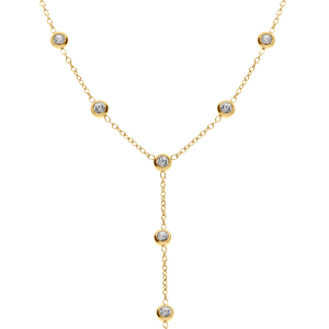 COLLIER ACIER DORÉ CRAVATE (14CM) OXYDES BLANCS  56+5.5CM