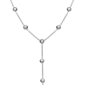 COLLIER ACIER  CRAVATE (14CM) OXYDES BLANCS  56+5.5CM