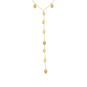 COLLIER ACIER DORÉ CRAVATE (10 CM) PASTILLES LISSES 45+5CM