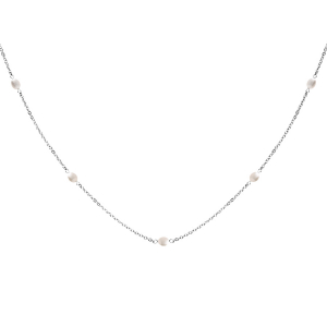 SAUTOIR ACIER ET PERLES DE CULTURE D'EAU DOUCE 90CM