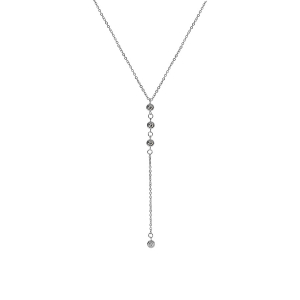 COLLIER ACIER FORME Y AVEC OXYDES BLANCS SERTIS CLOS 40+5CM