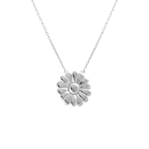COLLIER ACIER FLEUR  40+4CM