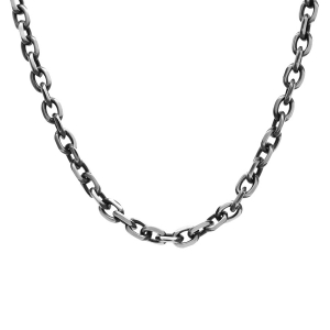 COLLIER ACIER PATINÉ MAILLE FORCAT 4.5MM  50+5CM