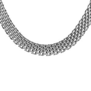 COLLIER ACIER MAILLE PLATE 8MM  42+5CM
