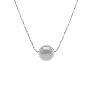 COLLIER ACIER PENDENTIF BOULE 10MM 40+5CM