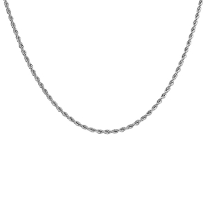 COLLIER ACIER CHAINE CORDE  40+5CM
