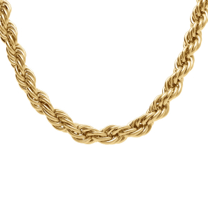 COLLIER ACIER DORÉ 7MM  42+5CM