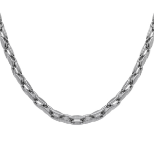 COLLIER ACIER SATINÉ MAILLE 53+5CM