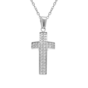 COLLIER ACIER CROIX 20MM X 10MM  OXYDES BLANCS SERTIS 40+5CM