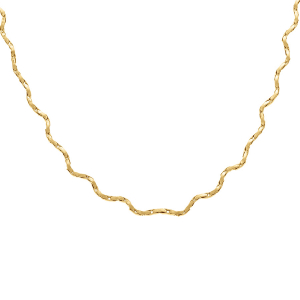 COLLIER ACIER DORÉ ONDULÉ 38+5CM