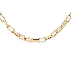 COLLIER ACIER ET PVD DORÉ 50+6CM