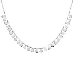 COLLIER ACIER MULTI  GOUTTES PLATES 40+5CM