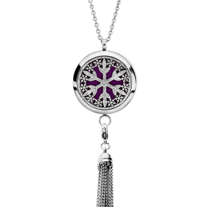 COLLIER SENTEUR ACIER MEDAILLON FLOCON ET POMPON 12 MOUSSES INTERCHANGEABLES COULEURS ASSORTIES RÉGLABLE 45 A 65CM